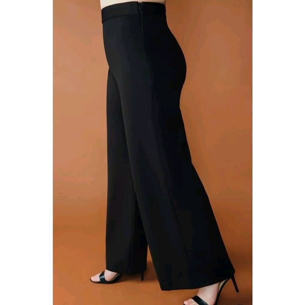 CHLOE KRISTYN Bridgette High Rise Wide leg Ponte Pants Brown 2X NWT MSRP $278 - Picture 5 of 8